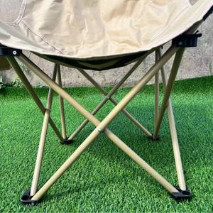 Chaise pliante d'extérieur avec cadre en aluminium, chaise de jardin en tissu Oxford, chaise de camping portable, chaise lune, tissu kaki foncé, forme carrée - Product Image 4
