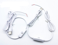 Câble de contrôleur USB 3.2 en PVC de 1 m 5V avec fils ouverts et variateur blanc froid pour bandes LED 3W/5W