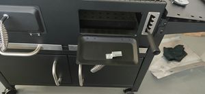 Buitenkeuken barbecue smoker grote trolley tuinfeest zwarte flambe trolley bbq houtskoolgrill carbon steel - Product Image 3