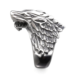 <span class=keywords><strong>Anneaux</strong></span> <span class=keywords><strong>de</strong></span> mode rétro et puissants à tête <span class=keywords><strong>de</strong></span> loup, bijoux fins, pour hommes et femmes - Product Image 2