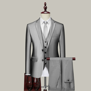Fashion <strong>Silver</strong> Men Business <strong>Suit</strong> Set 3 Pieces Men <strong>Suits</strong> 3 Pieces Groom Wear Formal Office <strong>Suit</strong> for Men - Product Image 2
