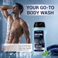 Fournisseur professionnel de gel douche en gros ICE-COOL Nettoyage en profondeur Hydratation fraîche Gel douche pour hommes pour le contrôle des odeurs