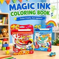 Livre de coloriage à l'encre magique KEYBABY pour enfants, livre d'activités sans désordre, livre de dessin au marqueur à eau, jouet éducatif de voyage, cadeau