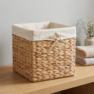 Panier de rangement pliable en jacinthe d'eau tressée, écologique, pour le linge - Product Image 2