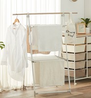 Séchoir à linge pliable avec étagères de rangement, chariot à linge sur roulettes pour chambre, balcon, organisation de placard, usage domestique polyvalent