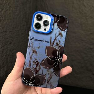 เคสโทรศัพท์มือถือลายดอกไม้สีดำ คุณภาพดี ราคาถูก สำหรับ iPhone 11 12 13 14 15 16 - Product Image 1