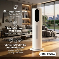 Humidificateur ultrasonique à brume froide 8L en plastique ABS, désinfection, télécommande intelligente, diffuseur d'huiles essentielles aromathérapeutiques