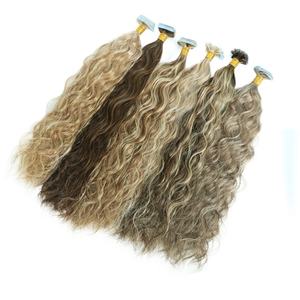 2024荣誉新沙龙优质头发延伸超双拉带头发全角质层对齐卷曲人发延伸 - Product Image 5