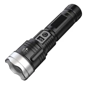 Factory Wholesale 2000 Lumen High Brightness LED Flashlight 1200mAh Built-in Battery Powered Zoom Focus Torch Lights Waterproof