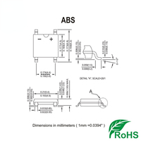 Fabricant en gros pont redresseur diode 1A 1000V ABS10 redresseur pont ABS SMD 4-broches Faible puissance transistor