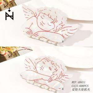 Pince à cheveux en forme de griffe d'ange avec motif ligne rouge pour le coiffage des cheveux, 600 pièces par boîte - Product Image 1