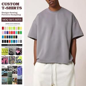 Camisetas <span class=keywords><strong>de</strong></span> Algodón Tejido Oversize al por Mayor, Impresión <span class=keywords><strong>de</strong></span> Alta Calidad, Varios Tamaños, 230 Gramos, <span class=keywords><strong>Bordado</strong></span> 3D, Casual para Hombre - Product Image 1
