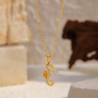 Collar con Colgante de Acero Inoxidable, Serie Océano con Diamantes, Collares de Moda para Mujer