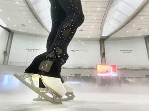 Pantalones de Patinaje Artístico de hielo personalizados para niñas y mujeres, mallas de esquí de lana para práctica de entrenamiento con lazos, <span class=keywords><strong>ropa</strong></span> de entrenamiento de práctica cálida - Product Image 5