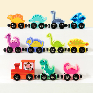Wooden Preschool Dinosaur <strong>Train</strong> Game Toy <strong>Magnet</strong> Dinosaur <strong>Train</strong> Sets Wooden Magnetic <strong>Train</strong> - Product Image 3