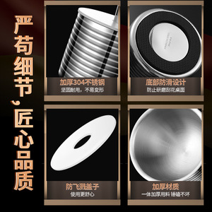 Mortier et pilon en acier inoxydable 304, grande capacité, broyeur d'ail manuel, outil durable pour herbes et épices domestiques - Product Image 1