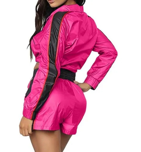 Ensemble de survêtement vintage léopard deux pièces pour femmes et hommes, veste coupe-vent à capuche zippée et short à manches courtes, nouvelle mode - Product Image 6