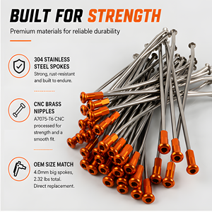 Rayons de <span class=keywords><strong>roue</strong></span> en acier inoxydable de 226 mm (21*1.6 pouces) avec embouts pour moto <span class=keywords><strong>KTM</strong></span> EXC 125-530cc CR 125/250 KX125 KX250 YZ125 YZ250 - Product Image 2