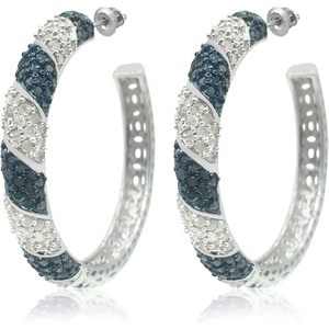 Ornaatis Diamond Huggie Hoop <b>Earrings</b> 1.48 Cttw Round Brilliant Cut Sterling <b>Silver</b> Screw <b>Back</b> Women's Everyday Wear - Product Image 1