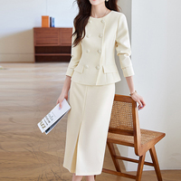 Ensemble de robe de costume pour femme de style rétro français de haute qualité pour les affaires, élégant et stylé, ensemble deux pièces pour les hôtesse