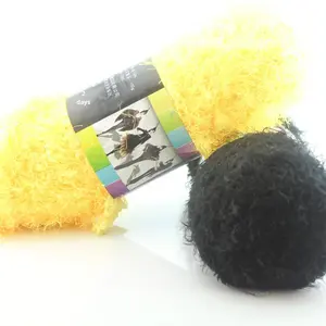 Fil torsadé en mélange de fibres de bambou, acrylique et corail, à poils longs, type fourrure et velours, pour manteau à queue de phénix, tricoté à la main, 1 fil, <span class=keywords><strong>7S</strong></span> - Product Image 1