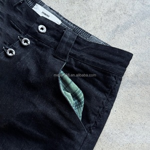 Jeans Premium Personalizados de Mezclilla Cruda Japonesa para Hombre, Diseño con Botones, Borde Rojo, 100% Algodón, Jeans Holgados de Mezclilla Cruda - Product Image 3