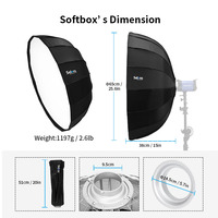 Parapluie de beauté pliable rapide de 85 cm à 16 bâtons, portable, en nylon et métal, pour la photographie de portrait et de produits
