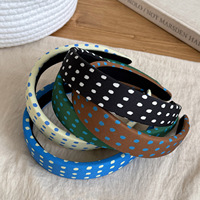Serre-tête rétro à pois en tissu fait main à bord large, style western, pour femme, accessoire de mode pour cheveux