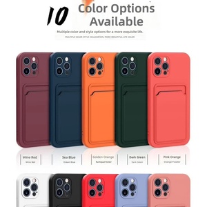 Étui de téléphone portable en <span class=keywords><strong>silicone</strong></span> liquide avec porte-cartes intégré, design minimaliste effet peau, résistant aux chutes, souple - Product Image 2