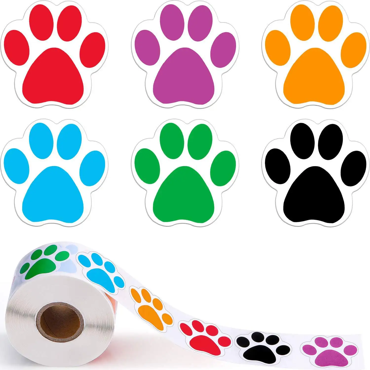 500PCS Dog Dấu Chân Giấy Sticker Kẹo Đám Cưới Ủng Hộ Hộp Quà Tặng Nhãn Dán Pet Paw Chân Con Chó In Dán