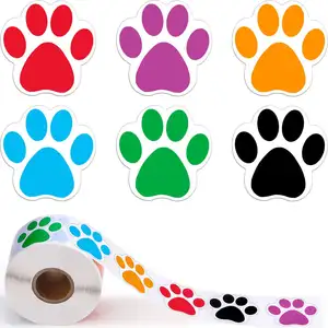 500PCS Dog Footprints Paper Sticker Wedding Candy Favors Gift Boxes Labels Stickers Pet Paw Dog Foot Print Stickers