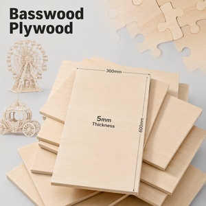 Plaques de contreplaqué de tilleul de 5 mm, alternative au contreplaqué de bouleau de la Baltique, pour la modélisation fine, grandes feuilles de bois fines de 600 mm (24x12 po) en vrac - Product Image 1