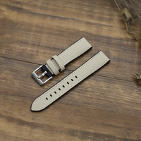 Bracelet de montre intelligente de luxe en cuir respirant, acier inoxydable, étanche, avec logo personnalisé, 18/20/22 mm, FKM, à libération rapide, beige, gris, hybride
