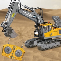 Samtoycn 11CH 1:20 RC JCB Excavatrice Jouet de Construction Camion Monstre RC Grue Camion en Alliage Métallique Télécommandé
