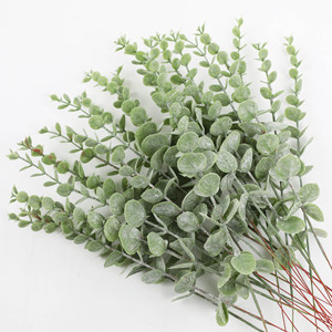 Fleurs artificielles, feuilles d'eucalyptus dorées, tiges de feuilles artificielles pour plantes décoratives, vente en gros - Product Image 3