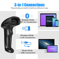 Nuevo diseño 1D QR 2D Bluetooth Escáneres de código de barras Lector de código de barras de mano inalámbrico Android IOS LINUX Uso de MAC