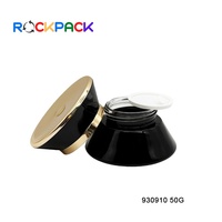 Pot vide de 50g pour crème cosmétique, forme spéciale noire, avec bouchon à vis, pour soins de la peau