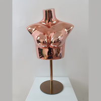 Maniquí de busto femenino electrochapado para ropa interior, con efecto push-up, para exhibición en escaparate, modelo de cuerpo humano femenino artificial con soporte