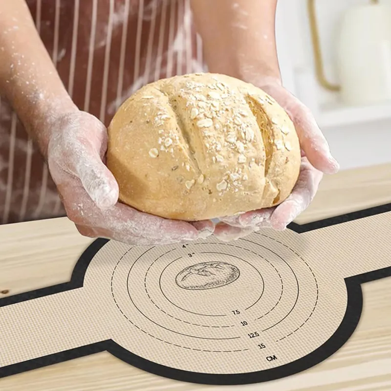 Tappetino da forno per forno in Silicone per forno olandese antiaderente e facile da pulire e riutilizzabile, imbragatura per la cottura del pane a lievitazione naturale con manico lungo