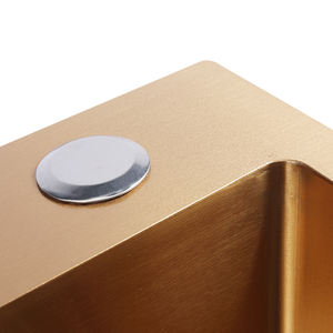 Évier de cuisine à bol unique en or de haute qualité en acier inoxydable Design carré installé à la main sans robinet - Product Image 4