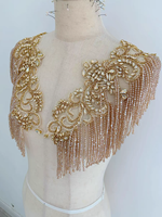 Jupe de danse de luxe faite à la main avec franges 3D, décorations en cristaux de verre perlés, strass lumineux et garniture en dentelle à coudre sur les vêtements