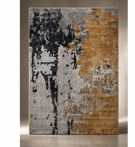 Tapis en soie botanique tufté à la main – Delta Gold Abstract Designer - Product Image 3