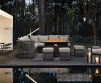 YASN HYTZ049 Modulare Möbel Ecke Rattan Outdoor Sofa Set 7-Sitzer Feuerstelle Garten Sofas Set Möbel