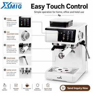 Cafetera Semiautomática de Extracción en Frío/Caliente de Doble Modo, Integrada en Acero Inoxidable, 20 Bares, para Uso Doméstico y Comercial 1. Baño de Agua Fría de 2 Minutos - Product Image 2