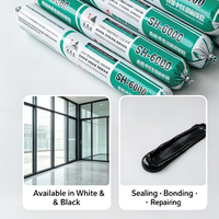 Adhésif silicone neutre pour usages industriels, mastic étanche pour portes et fenêtres en aluminium à pont thermique, pour la construction