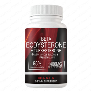 Compléments alimentaires à marque privée 1400 mg 98% bêta-ecdystérone et 20% turkesterone pour la masse musculaire, la force, la synthèse protéique, 60 capsules - Product Image 1