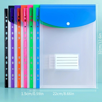 Carpeta de Archivos Transparente al por Mayor, Tamaño A4, Vertical, 11 Orificios, con Botón a Presión, Material PP, Color Personalizado, Impermeable, para Documentos Escolares