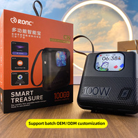 Batterie externe portable intelligente avec écran HD 2,2 pouces, 10000 mAh, charge rapide, câbles Micro USB, mémoire 4 Go, enregistrement musical, appels Bluetooth sans fil