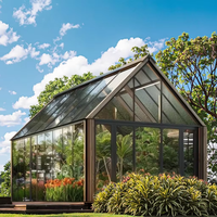 Véranda extérieure modulaire extensible moderne à prix d'usine, avec revêtement en poudre, pour espace commercial