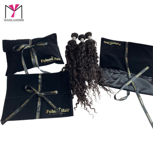 Bolsa de regalo de terciopelo para el cabello Fulami con logotipo personalizado y embalaje con cinta - Product Image 6